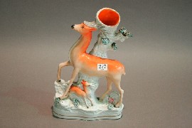 Appraisal: A Staffordshire stag spill vase