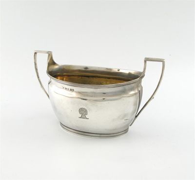 Appraisal: A George III silver sugar basin maker's mark worn F