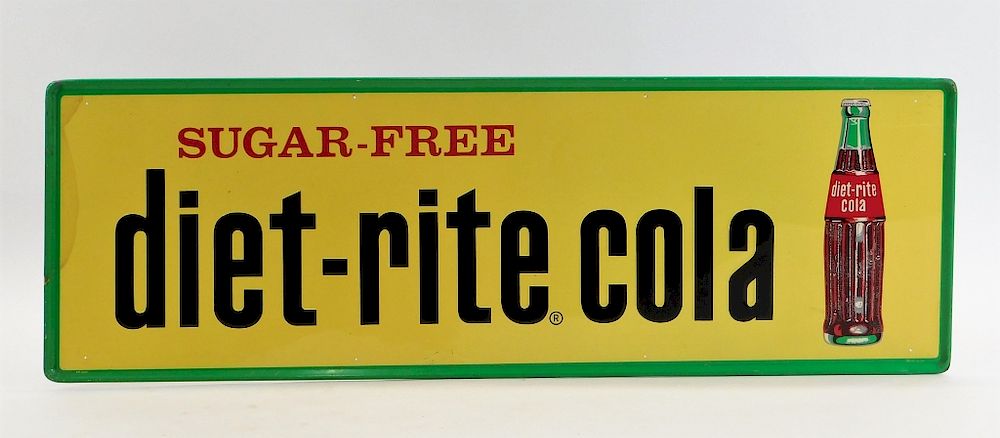 Appraisal: Sugar free Diet Rite Cola Advertising Sign United States th