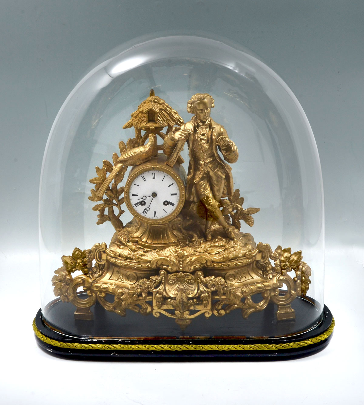 Appraisal: GILT FRENCH FIGURAL P H MOUREY CLOCK Gilt metal French