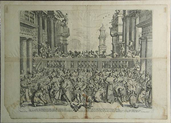 Appraisal: After Paolo Veronese The Marriage at Cana th century Engraving