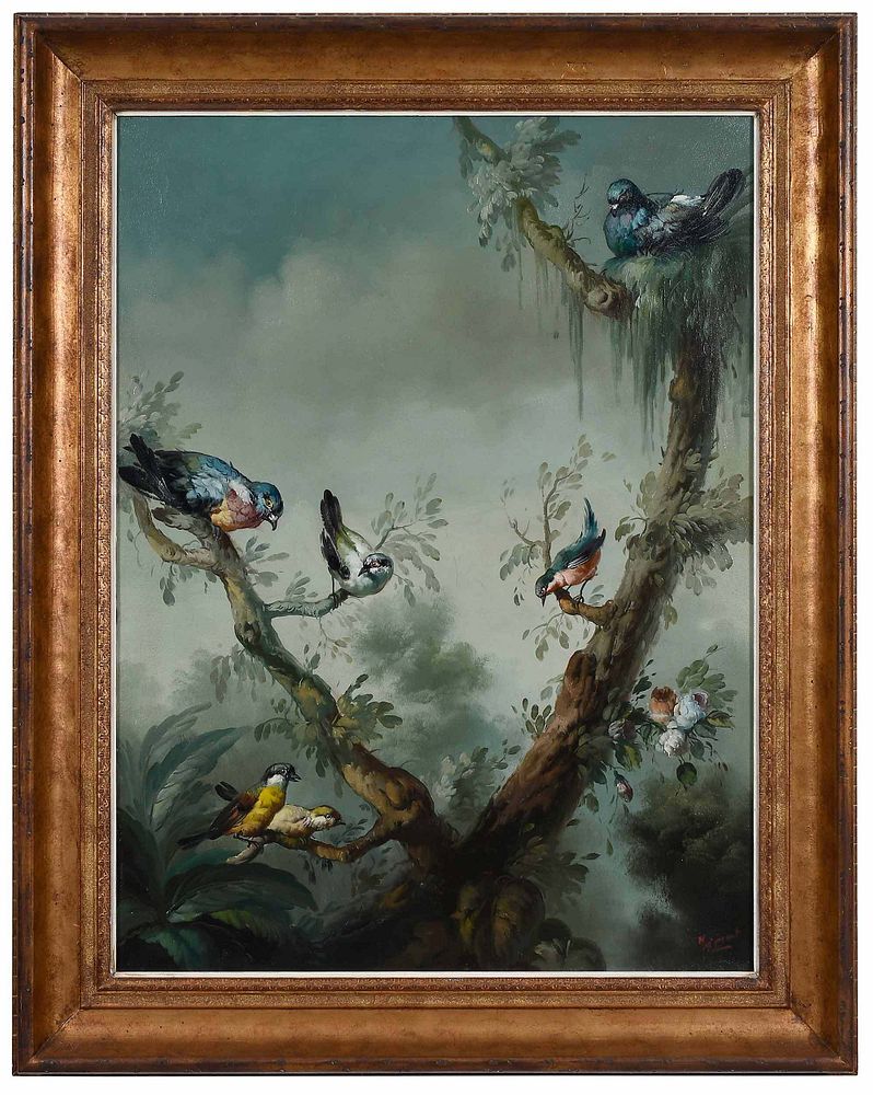 Appraisal: Ira Monte Spanish born Concert of Birds signed lower right