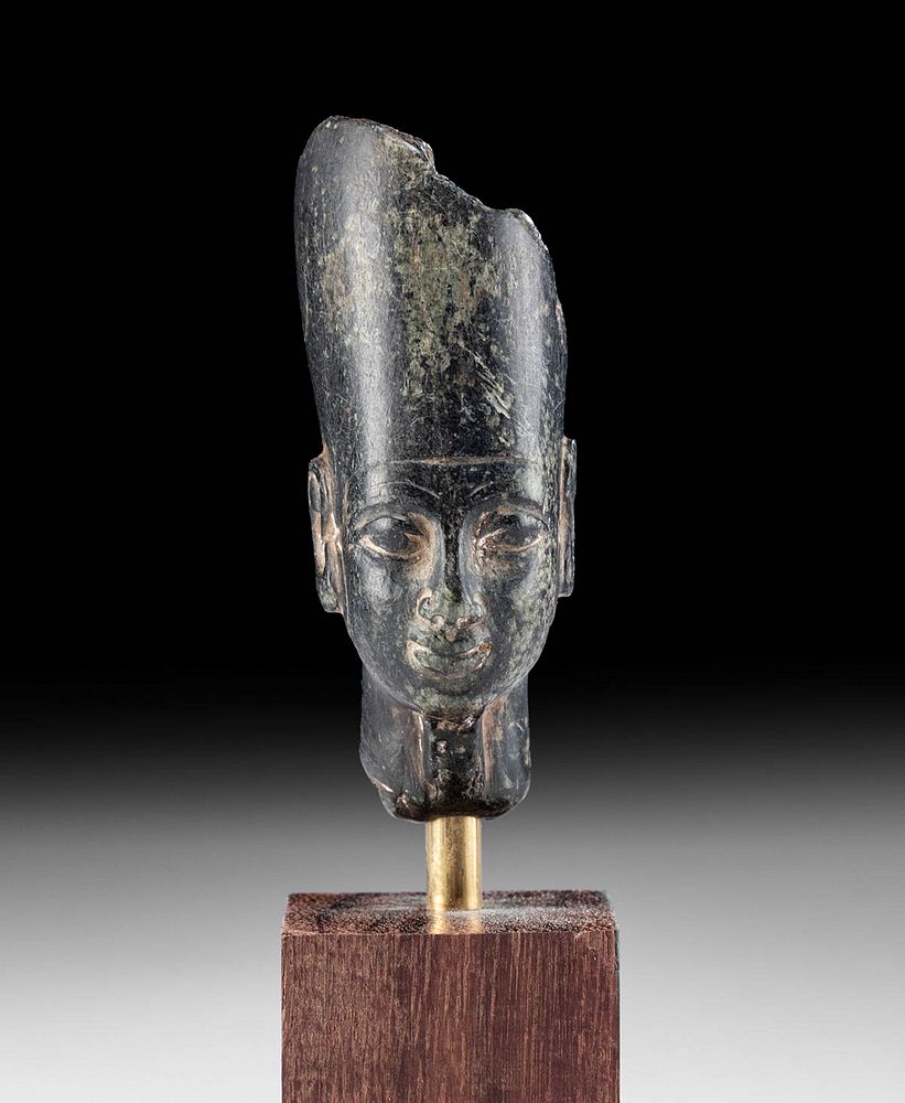 Appraisal: Egyptian Stone Head of a Pharaoh Egypt Late Dynastic Period