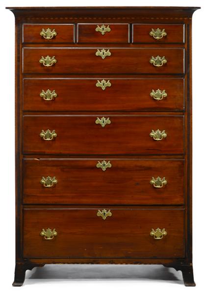 Appraisal: Federal inlaid cherry tall chest pennsylvania circa