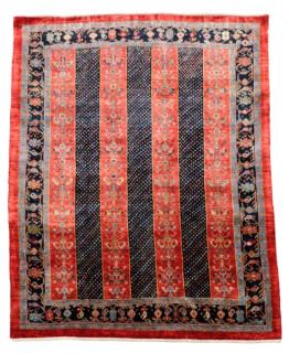 Appraisal: Hand Woven Gabeh Area Rug Wool Rich rose colored field