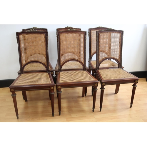 Appraisal: Set of French Louis XVI style chairs with cane seats