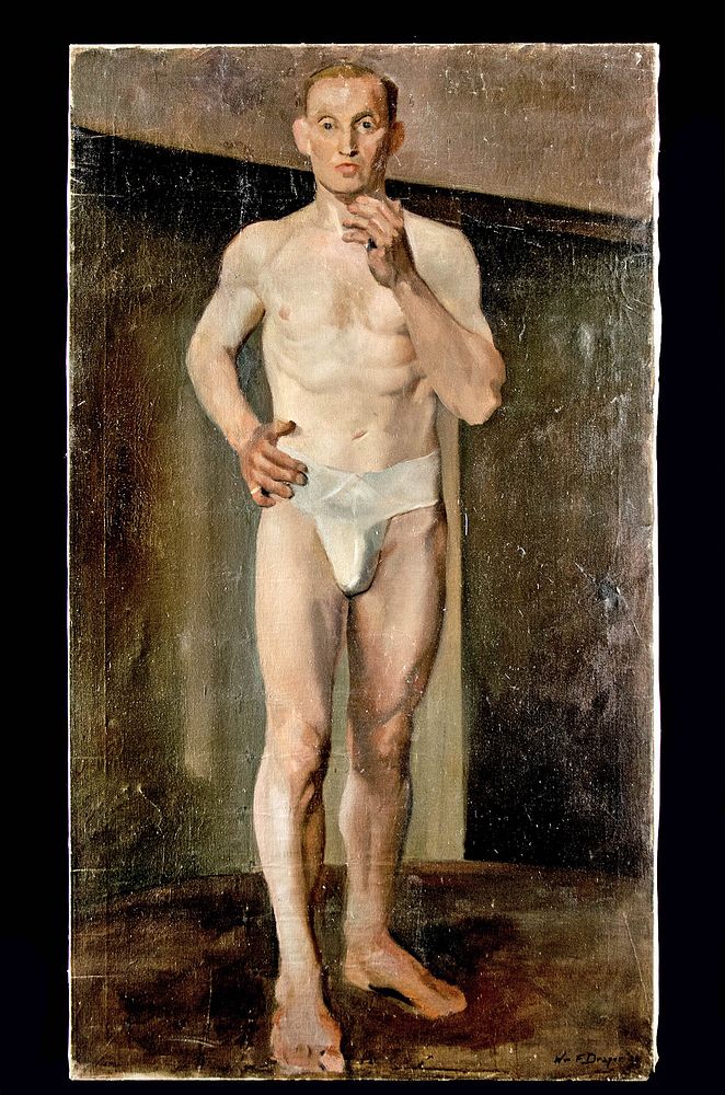 Appraisal: Signed William Draper Painting - Man in Underwear William Franklin