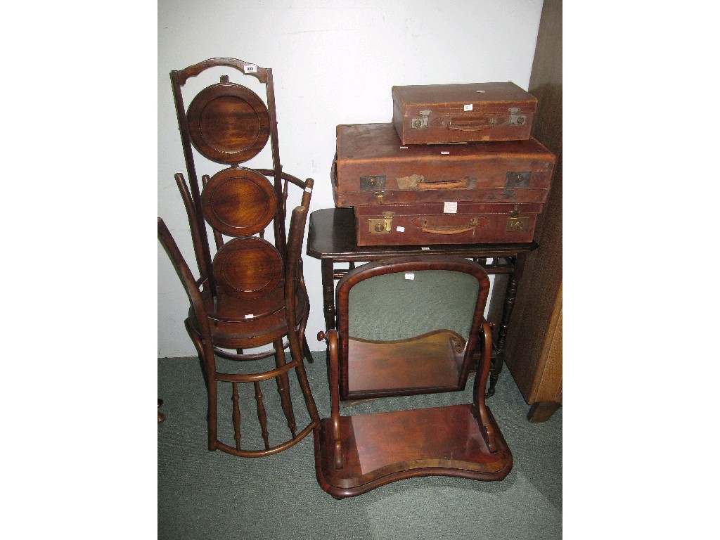 Appraisal: Lot comprising a cakestand a pair of bentwood chairs three