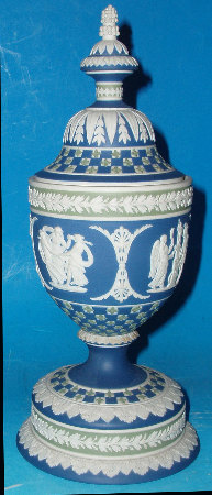 Appraisal: Tri Colour Lidded Urn Height cm