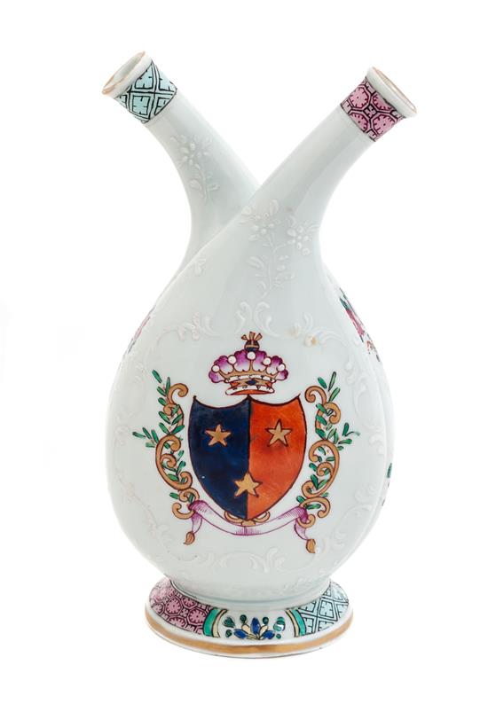 Appraisal: Sale Lot A Samson Armorial Porcelain Double-Spouted Bottle th century