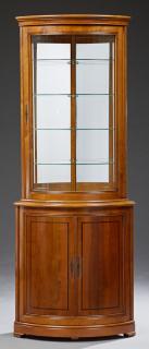 Appraisal: Louis Philippe Style Curved Glass Corner Cabinet th c the