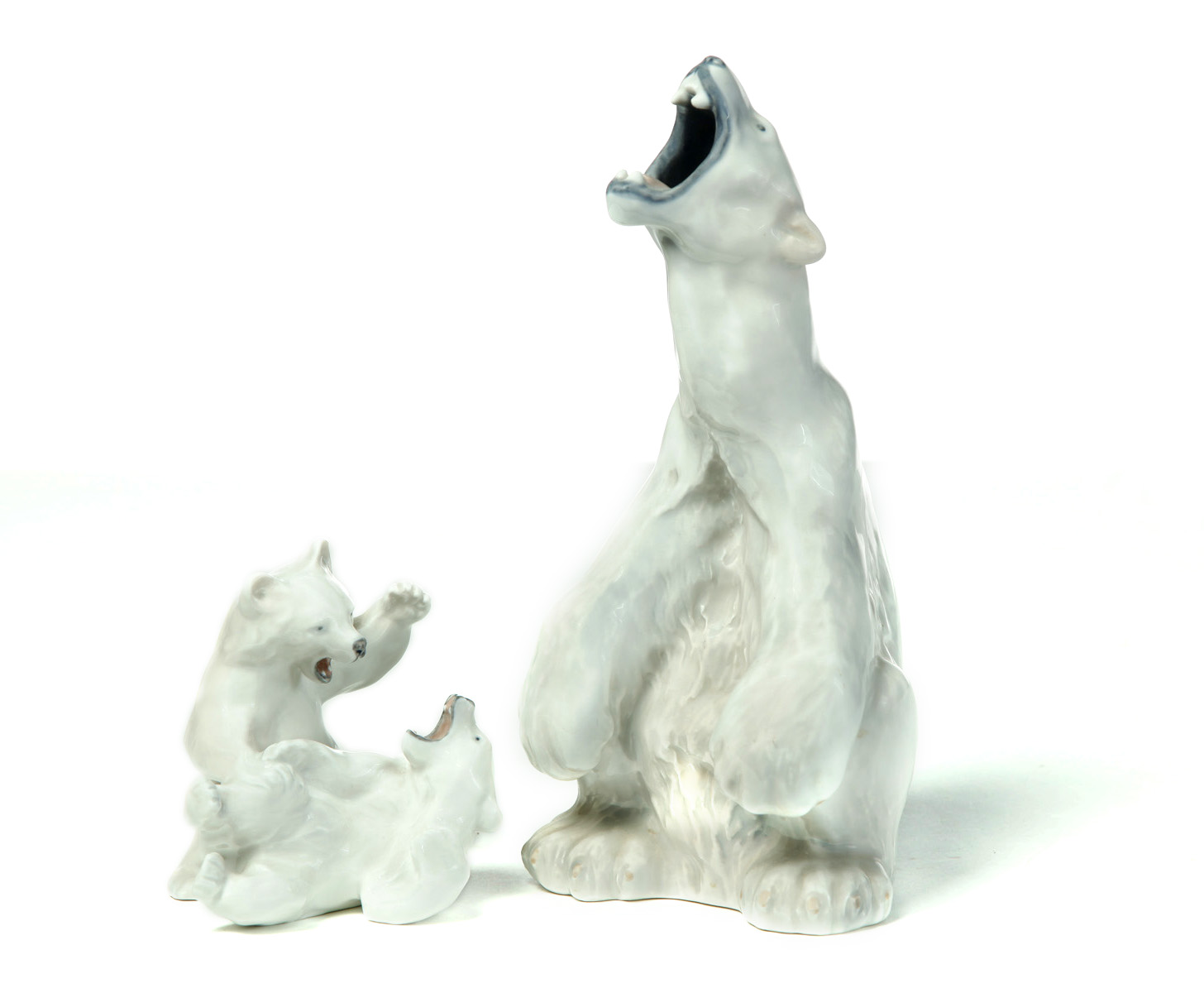 Appraisal: TWO ROYAL COPENHAGEN FIGURINES OF POLAR BEARS Denmark nd half-