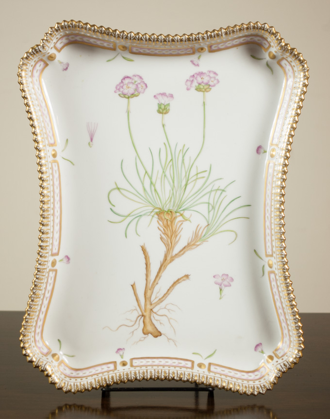 Appraisal: ROYAL COPENHAGEN FLORA DANICA TRAY rectangular form with hand enameled