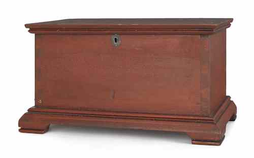 Appraisal: Miniature Pennsylvania red stained blanket chest late th c h