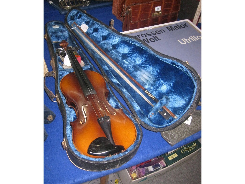 Appraisal: Violin in case labelled Rosetti with bow