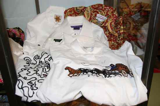 Appraisal: FIVE COTTON BLOUSES Size medium Two with embroidered decoration two