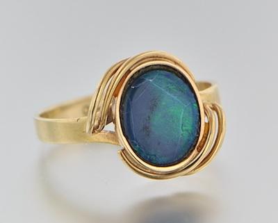 Appraisal: A Ladies' Opal Doublet Ring k gold ring set in