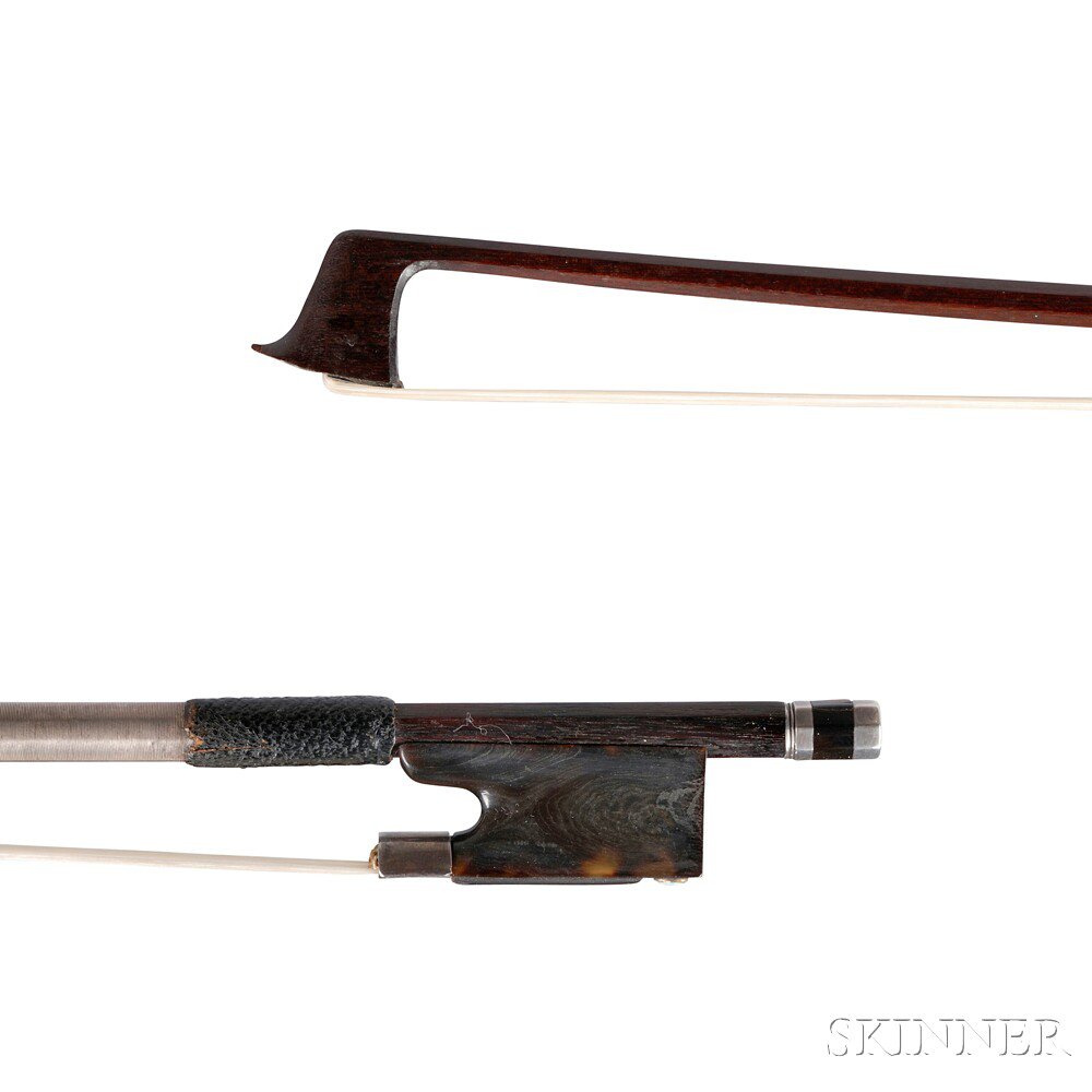 Appraisal: Silver-mounted Violin Bow the octagonal stick unstamped with tortoiseshell frog