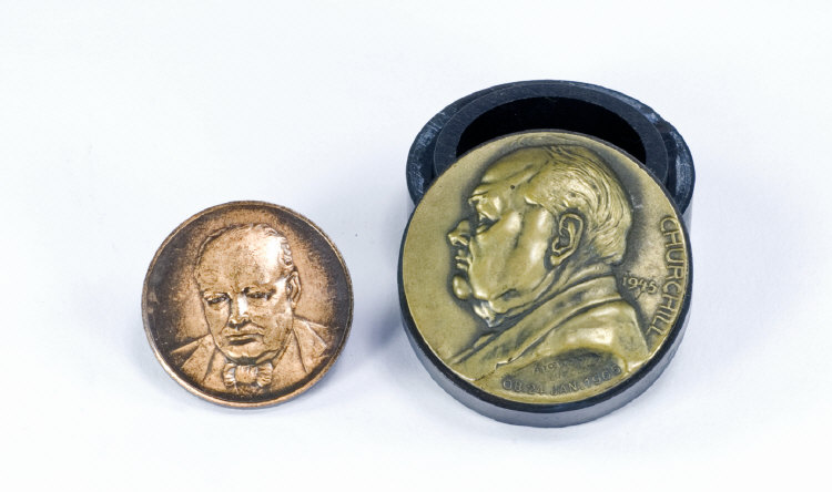 Appraisal: Sir Winston S Churchill Memorabilia Comprising A Commemorative Medalion A