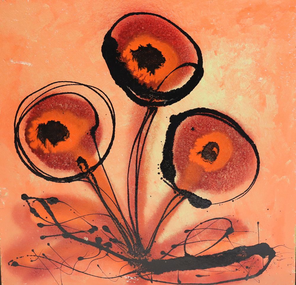 Appraisal: Unsigned Oil On Board Flower From a Brooklyn storage -