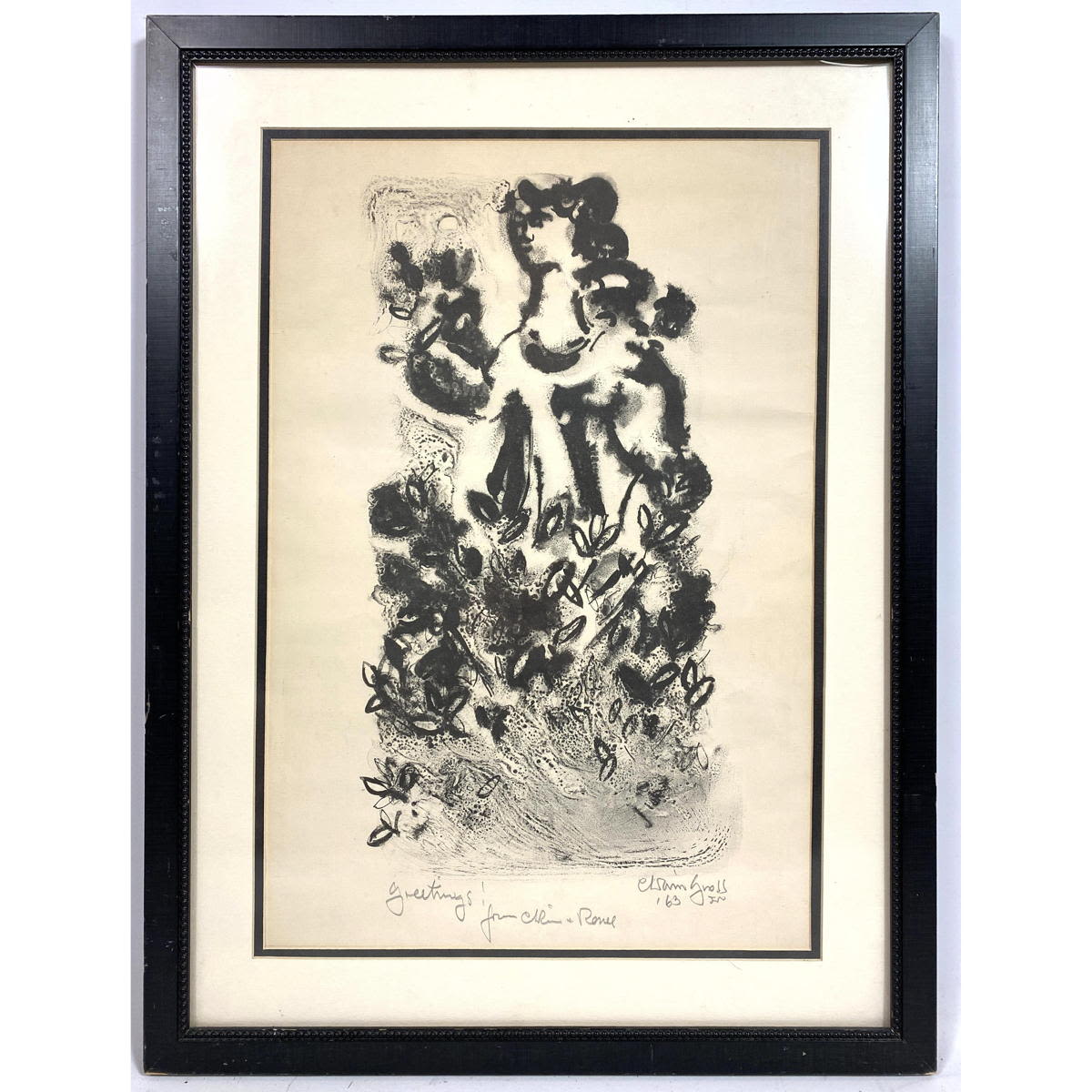 Appraisal: CHAIM GROSS Modernist Figural Lithograph on Paper Signed and dated