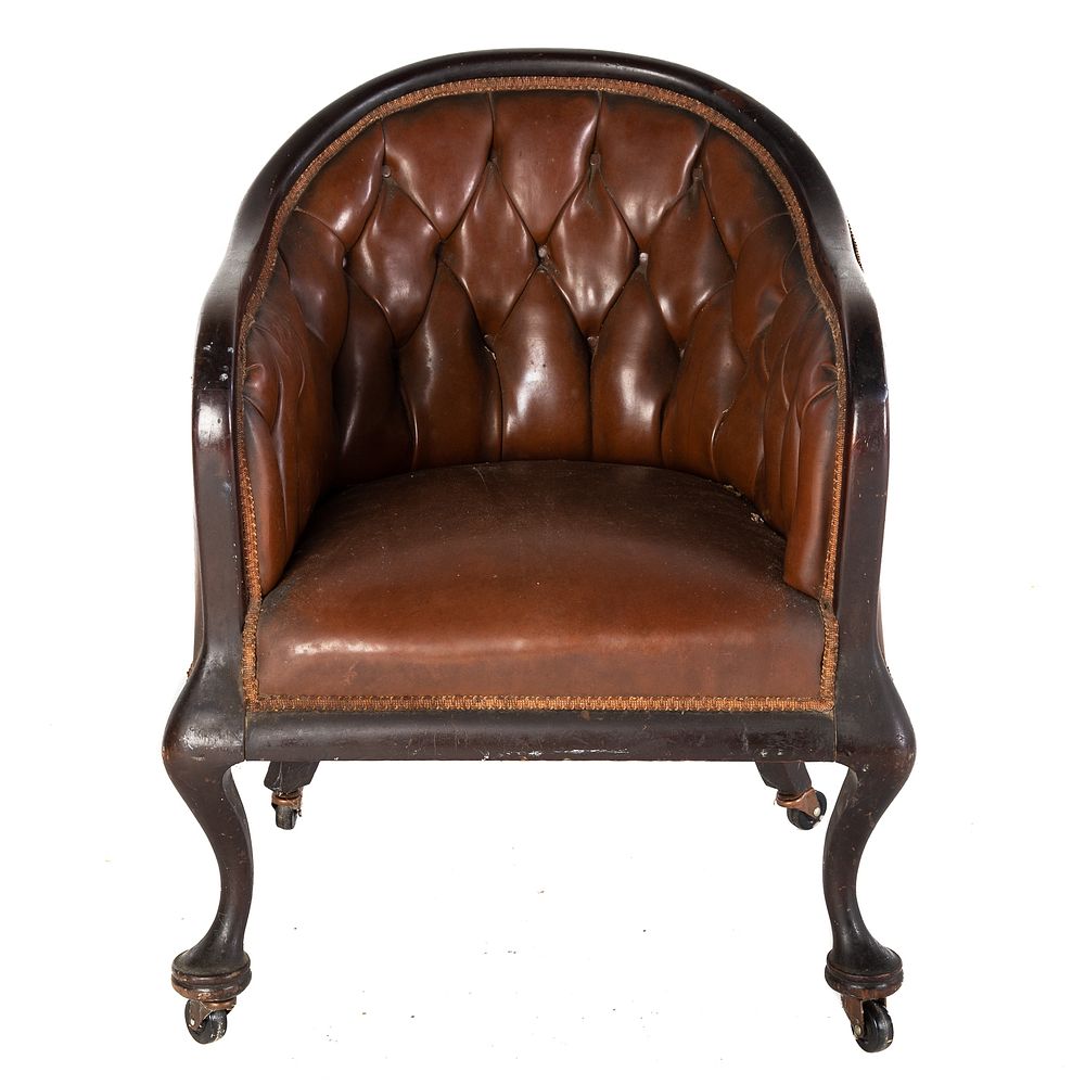 Appraisal: Edwardian Bank of England Chair Early th century carved wood