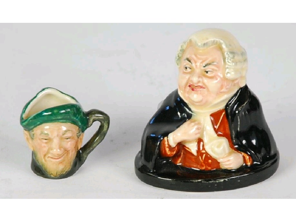 Appraisal: ROYAL DOULTON POTTERY BUST 'BUZFUZ' impressed NO high and a