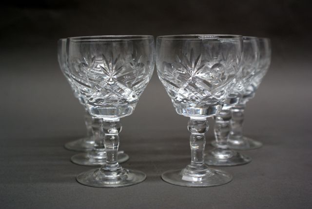 Appraisal: A set of six crystal wine glasses