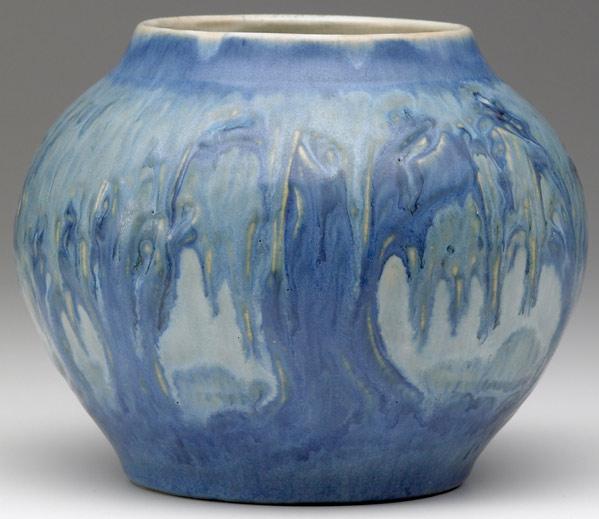 Appraisal: NEWCOMB COLLEGE Spherical vase carved A F Simpson with live