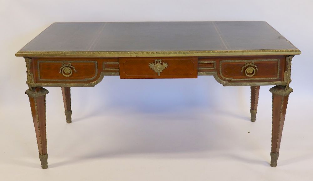 Appraisal: Vintage Bronze Mounted Leathertop French Bureau Plat From a Stamford