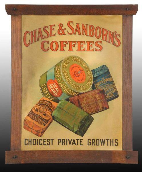 Appraisal: Cardboard Chase Sanborn's Coffees Sign Description Includes original frame A