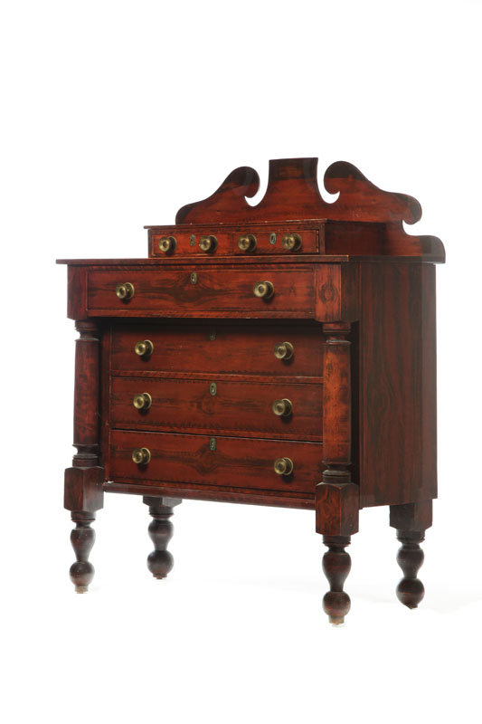 Appraisal: DECORATED EMPIRE CHEST OF DRAWERS Maine nd quarter- th century