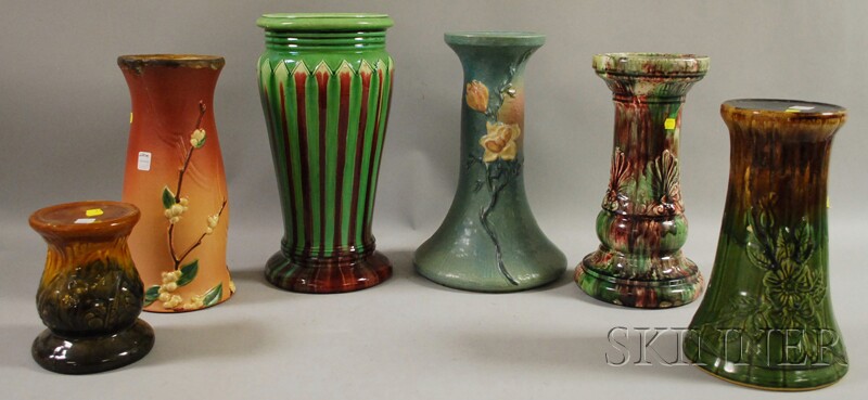 Appraisal: Six Art Pottery Pedestals