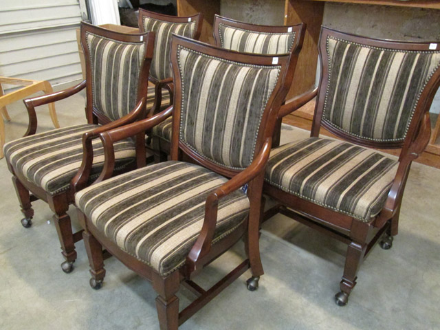 Appraisal: A SET OF FIVE BRIGHTON GAME CHAIRS Flexsteel Industries Dubuque