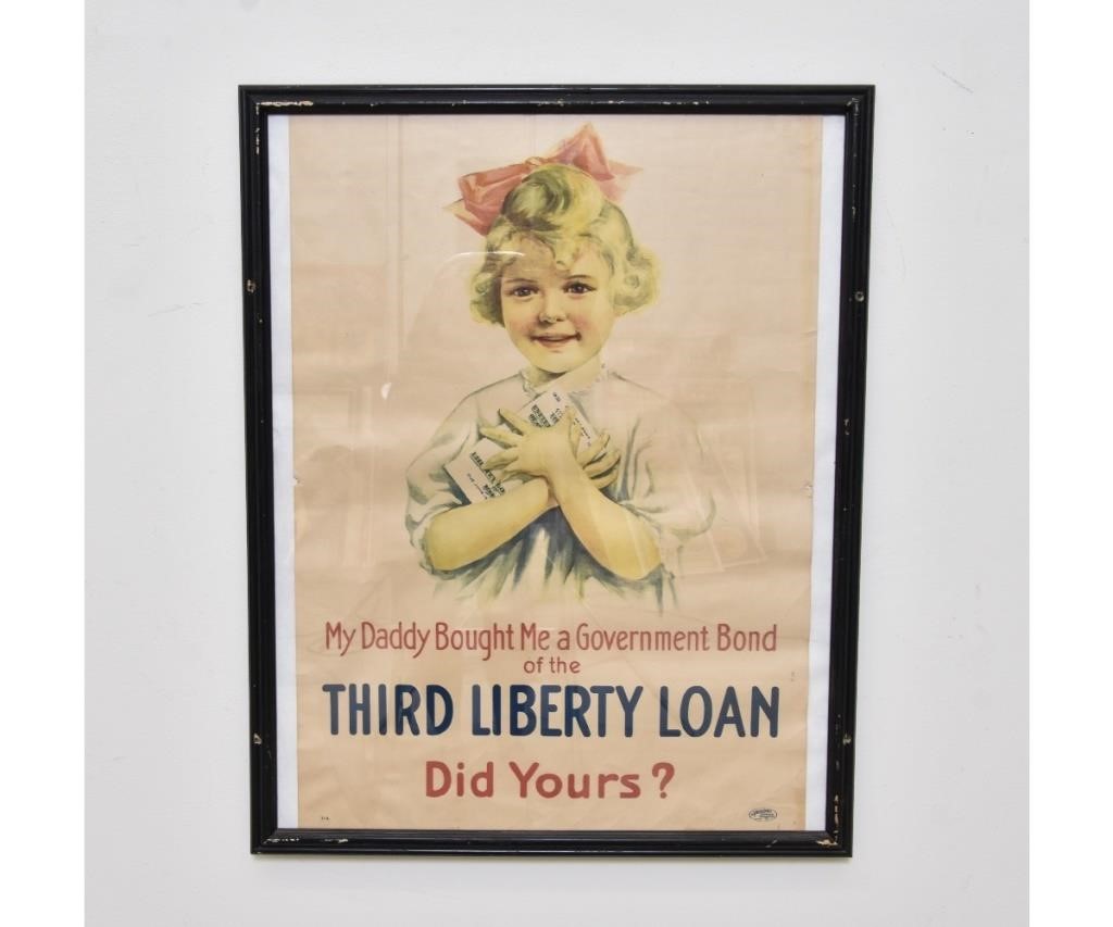 Appraisal: WWI poster titled My Daddy Bought Third Liberty Loan by