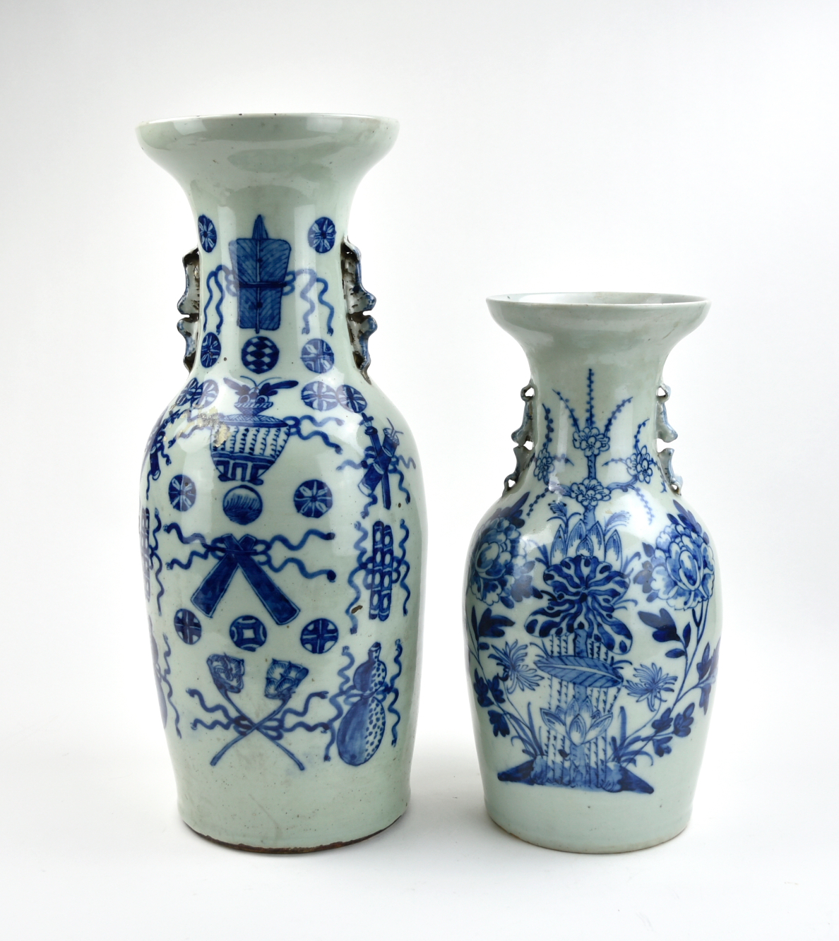 Appraisal: Chinese th C painted with various vases gourd jars ornaments