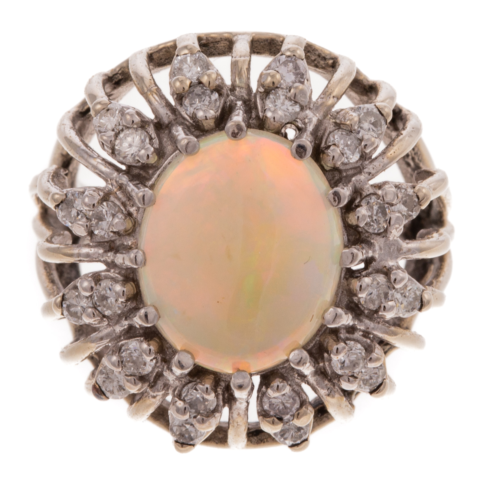 Appraisal: A CT OPAL DIAMOND RING IN K K white gold