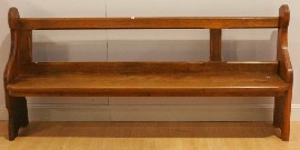 Appraisal: A Queensland hoop pine church pew cm wide