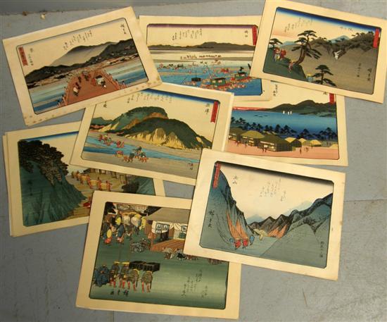 Appraisal: After Ando Hiroshige twenty five prints from 'Fifty three stations