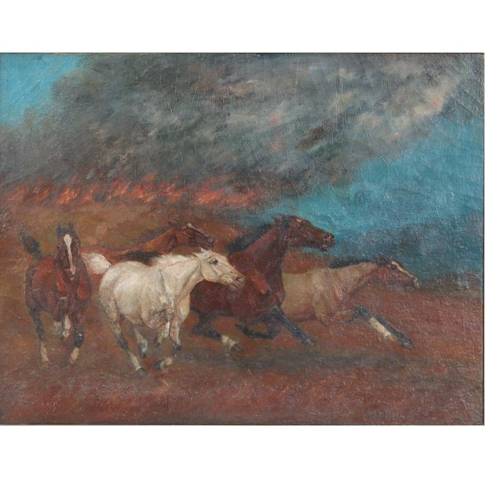 Appraisal: Gean Smith Texas New York Illinois - Horses Escaping Wildfire