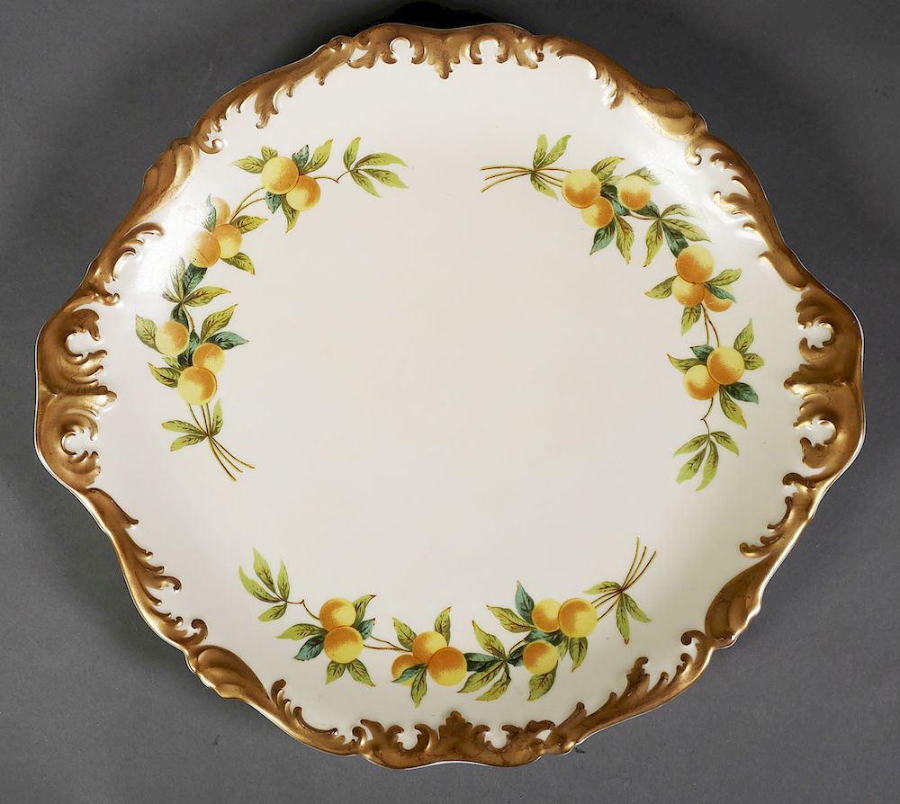 Appraisal: Limoges Florida Oranges - Platter Antique T V Limoges handled