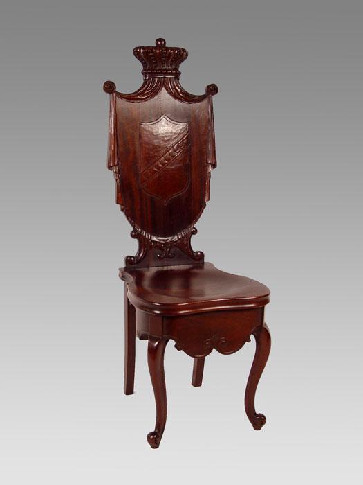 Appraisal: VICTORIAN CUSTOM SOLID MAHOGANY CARVED CHAIR Sculptural design of kings