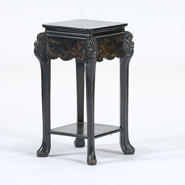 Appraisal: CHINESE FERN STAND An early th century black lacquer Chinese