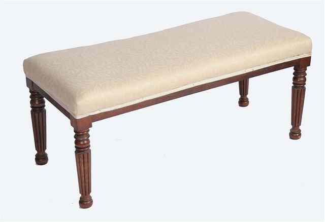 Appraisal: AN EARLY VICTORIAN MAHOGANY AND UPHOLSTERED WINDOW SEAT OR DUET