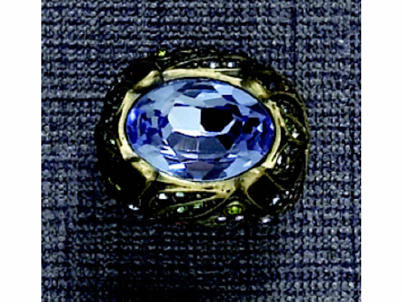 Appraisal: HEIDE DAUS RHINESTONE RING Unusual rhinestone ring with center blue