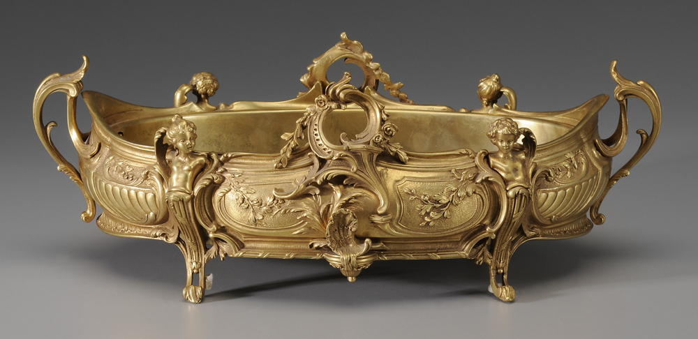 Appraisal: Louis XV Style Gilt Bronze Planter French late- th early-