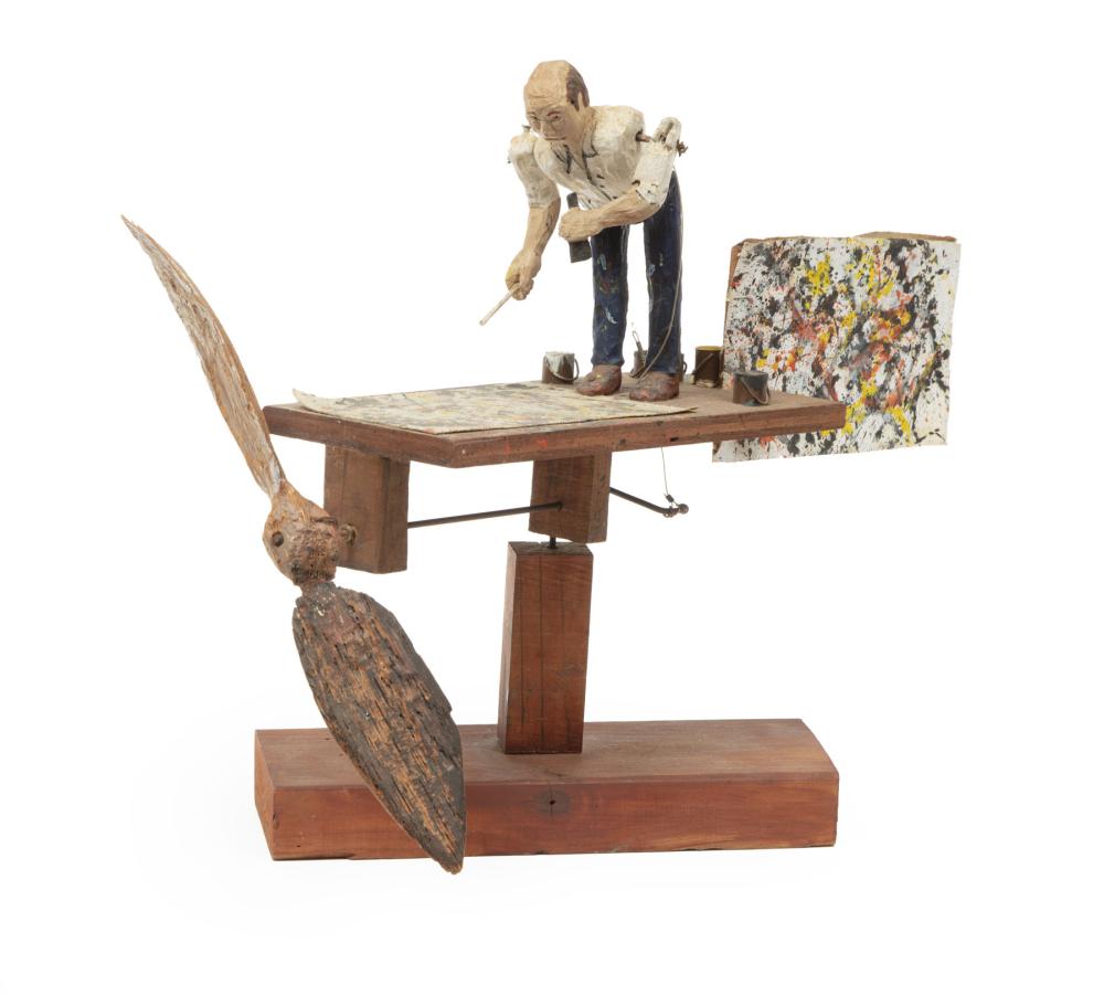 Appraisal: Noah Edmondson American b Jackson Pollock Whirligig mixed media unsigned