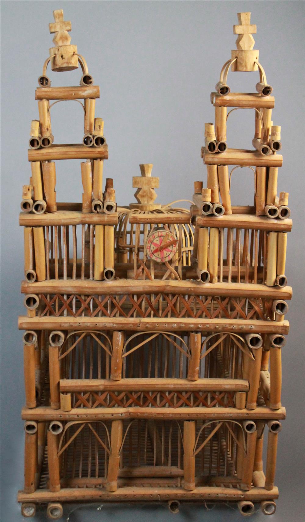 Appraisal: BAMBOO DOMED CHURCH MODEL FROM SAN PABLITO PUEBLA MEXICO having