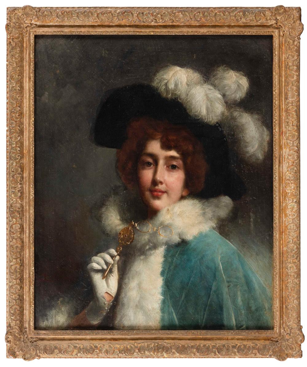 Appraisal: A ROMES EUROPE LATE TH CENTURY PORTRAIT OF A FASHIONABLE