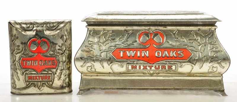 Appraisal: Lot of Twin Oaks Tins Description Two Twin Oaks embossed